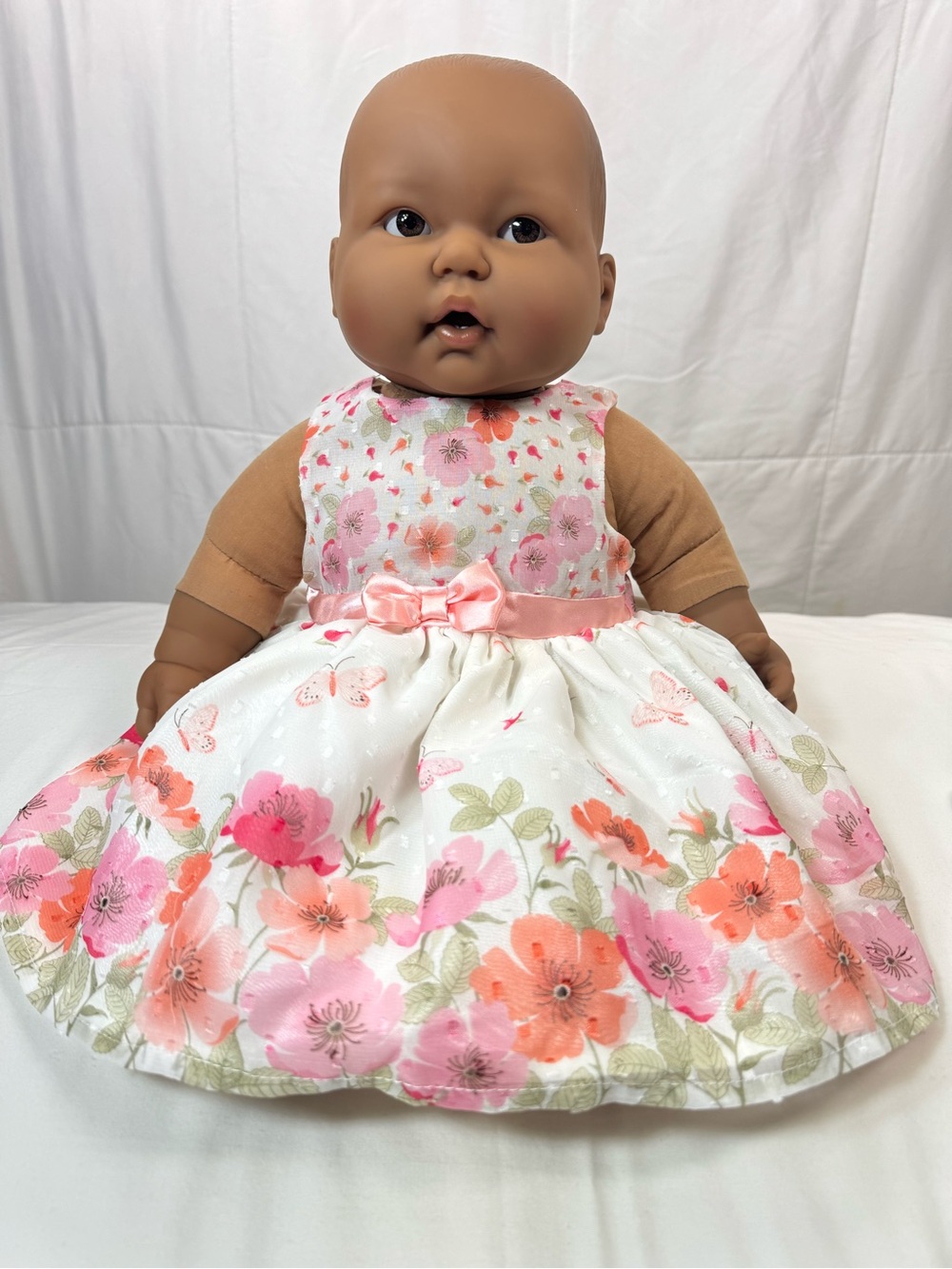Berenguer 20” Baby Doll Bundle Floral‎ Dress Plush Bunny Extra Outfit